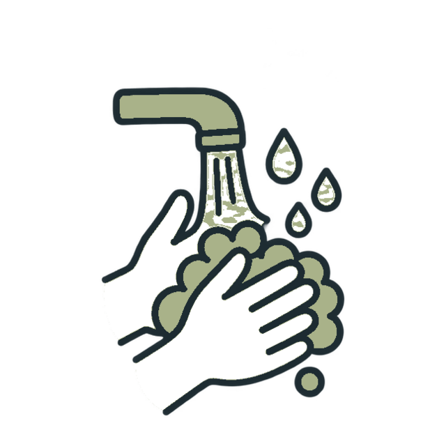 Doodle showing hands being washed